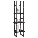 4-Tier Book Cabinet Black 40x30x140 cm Solid Pine Wood - Top-Down View