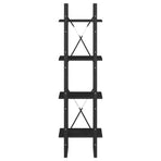 4-Tier Book Cabinet Black 40x30x140 cm Solid Pine Wood