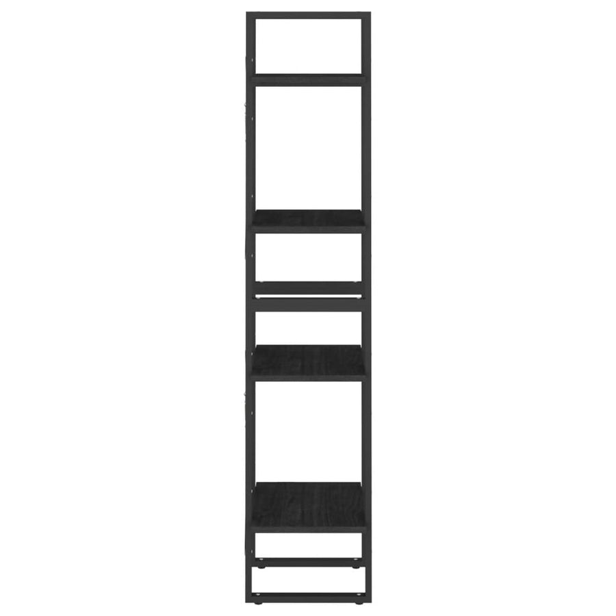 4-Tier Book Cabinet Black 40x30x140 cm Solid Pine Wood