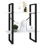 2-Tier Book Cabinet White 60x30x70 cm Engineered Wood - Top-Down View