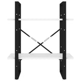 2-Tier Book Cabinet White 60x30x70 cm Engineered Wood - 45-Degree Angle