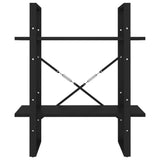 2-Tier Book Cabinet Black 60x30x70 cm Engineered Wood - 45-Degree Angle