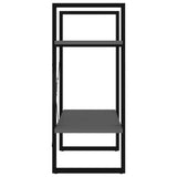 2-Tier Book Cabinet Grey 60x30x70 cm Engineered Wood - Rear View