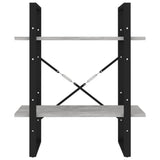 2-Tier Book Cabinet Concrete Grey 60x30x70 cm Engineered Wood - 45-Degree Angle