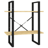 2-Tier Book Cabinet 60x30x70 cm Solid Pine Wood - Front View