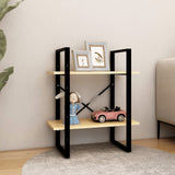 2-Tier Book Cabinet 60x30x70 cm Solid Pine Wood - Side View