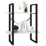 2-Tier Book Cabinet White 60x30x70 cm Solid Pine Wood - Top-Down View