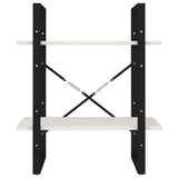 2-Tier Book Cabinet White 60x30x70 cm Solid Pine Wood - 45-Degree Angle