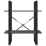 2-Tier Book Cabinet Grey 60x30x70 cm Solid Pine Wood - 45-Degree Angle