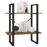 2-Tier Book Cabinet Honey Brown 60x30x70 cm Solid Pine Wood - Top-Down View