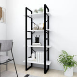4-Tier Book Cabinet White 60x30x140 cm Engineered Wood - Side View