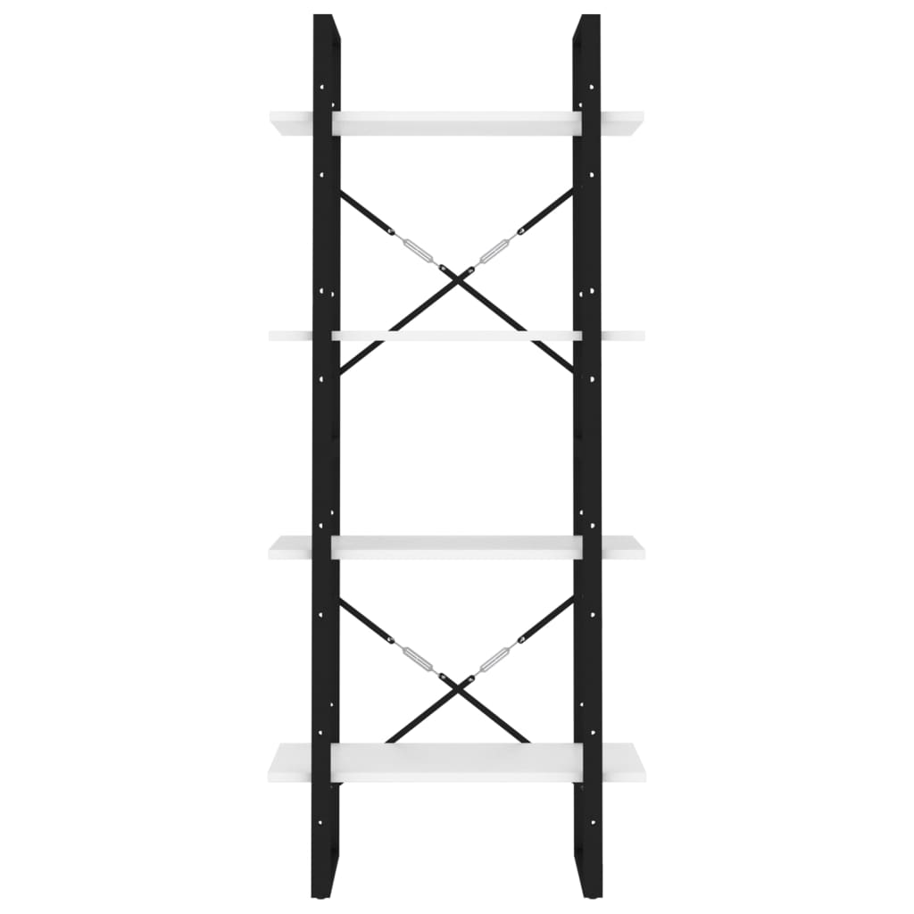 4-Tier Book Cabinet White 60x30x140 cm Engineered Wood