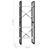 4-Tier Book Cabinet White 60x30x140 cm Engineered Wood - Close-Up Angle