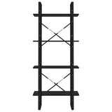 4-Tier Book Cabinet Black 60x30x140 cm Engineered Wood