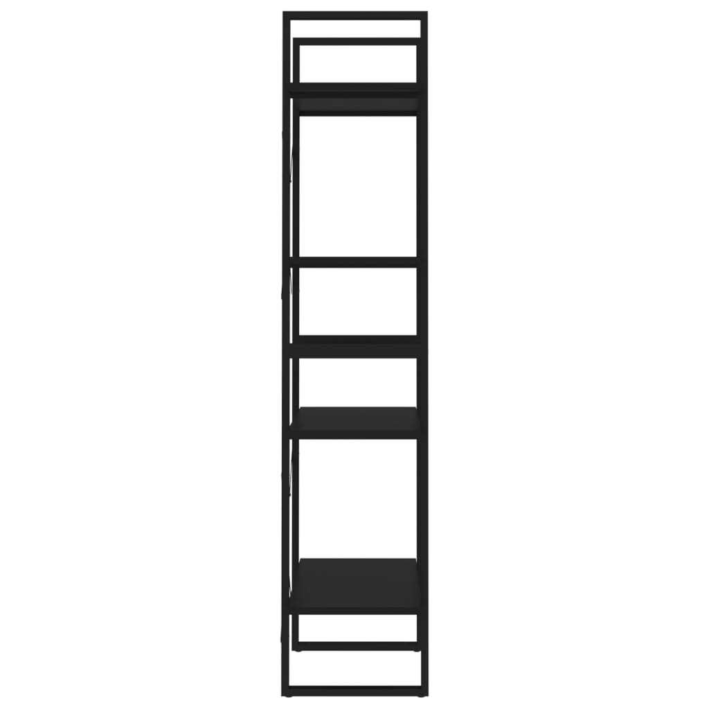 4-Tier Book Cabinet Black 60x30x140 cm Engineered Wood