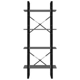 4-Tier Book Cabinet Grey 60x30x140 cm Engineered Wood