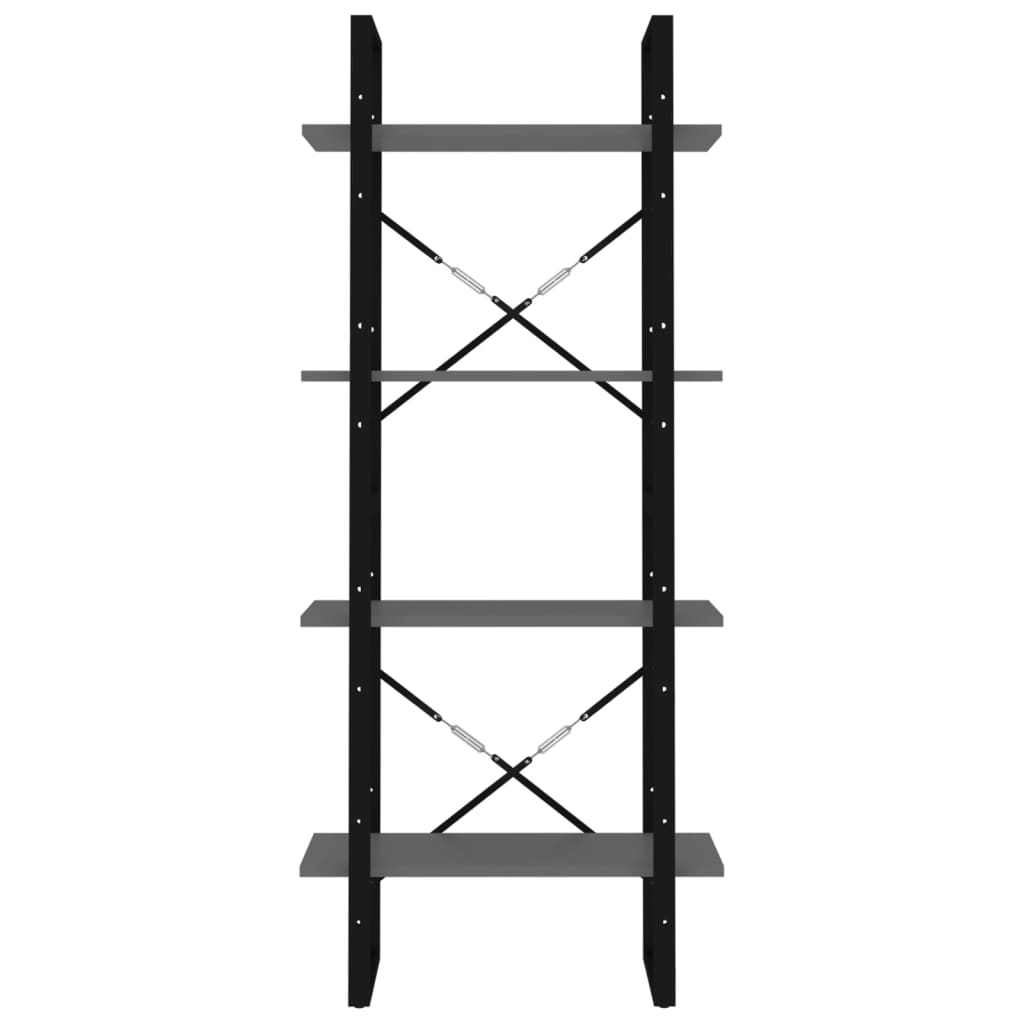4-Tier Book Cabinet Grey 60x30x140 cm Engineered Wood