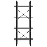 4-Tier Book Cabinet Grey 60x30x140 cm Engineered Wood - 45-Degree Angle