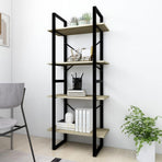 4-Tier Book Cabinet Sonoma Oak 60x30x140 cm Engineered Wood