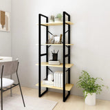 4-Tier Book Cabinet 60x30x140 cm Solid Pine Wood - Side View
