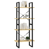 4-Tier Book Cabinet 60x30x140 cm Solid Pine Wood - Top-Down View