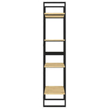 4-Tier Book Cabinet 60x30x140 cm Solid Pine Wood - Rear View