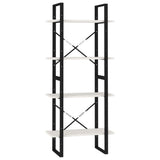 4-Tier Book Cabinet White 60x30x140 cm Solid Pine Wood - Front View