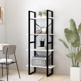 4-Tier Book Cabinet White 60x30x140 cm Solid Pine Wood - Side View