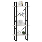 4-Tier Book Cabinet White 60x30x140 cm Solid Pine Wood
