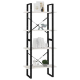 4-Tier Book Cabinet White 60x30x140 cm Solid Pine Wood - Top-Down View
