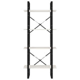 4-Tier Book Cabinet White 60x30x140 cm Solid Pine Wood - 45-Degree Angle
