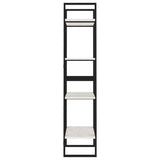 4-Tier Book Cabinet White 60x30x140 cm Solid Pine Wood - Rear View