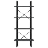 4-Tier Book Cabinet Grey 60x30x140 cm Solid Pine Wood