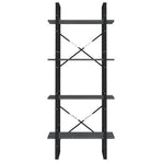 4-Tier Book Cabinet Grey 60x30x140 cm Solid Pine Wood