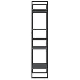 4-Tier Book Cabinet Grey 60x30x140 cm Solid Pine Wood