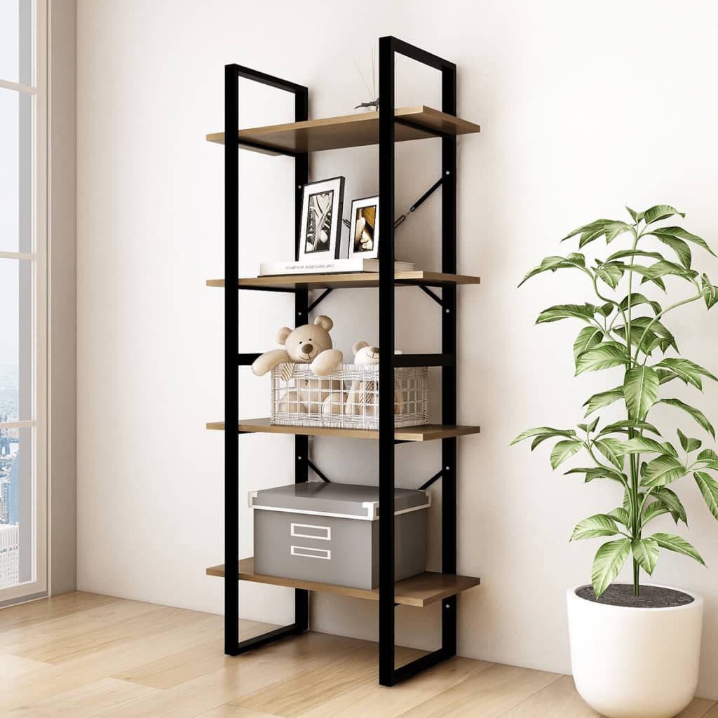 4-Tier Book Cabinet 60x30x140 cm Solid Pine Wood