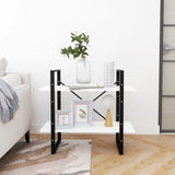 2-Tier Book Cabinet White 80x30x70 cm Engineered Wood - Rear View