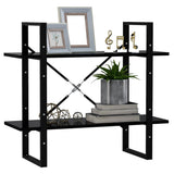 2-Tier Book Cabinet Black 80x30x70 cm Engineered Wood - Side View