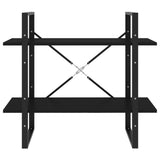 2-Tier Book Cabinet Black 80x30x70 cm Engineered Wood
