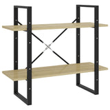 2-Tier Book Cabinet Sonoma Oak 80x30x70 cm Engineered Wood - Front View