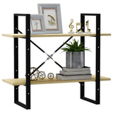 2-Tier Book Cabinet Sonoma Oak 80x30x70 cm Engineered Wood - Side View