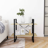 2-Tier Book Cabinet Sonoma Oak 80x30x70 cm Engineered Wood - Rear View
