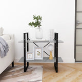 2-Tier Book Cabinet Concrete Grey 80x30x70 cm Engineered Wood - Rear View