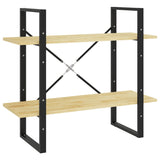 2-Tier Book Cabinet 80x30x70 cm Solid Pine Wood - Front View