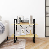 2-Tier Book Cabinet 80x30x70 cm Solid Pine Wood - Side View