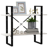 2-Tier Book Cabinet White 80x30x70 cm Solid Pine Wood - Top-Down View