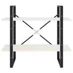 2-Tier Book Cabinet White 80x30x70 cm Solid Pine Wood
