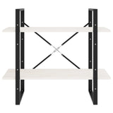 2-Tier Book Cabinet White 80x30x70 cm Solid Pine Wood - 45-Degree Angle