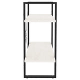 2-Tier Book Cabinet White 80x30x70 cm Solid Pine Wood - Rear View