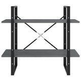 2-Tier Book Cabinet Grey 80x30x70 cm Solid Pine Wood - 45-Degree Angle